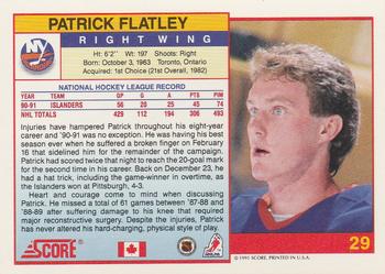 1991-92 Score Canadian English #29 Patrick Flatley Back