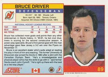 1991-92 Score Canadian English #89 Bruce Driver Back