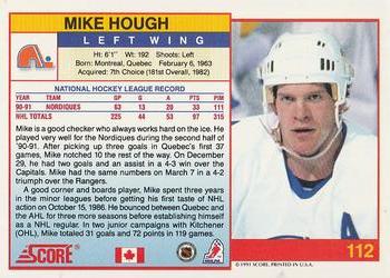1991-92 Score Canadian English #112 Mike Hough Back