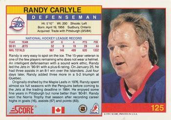 1991-92 Score Canadian English #125 Randy Carlyle Back