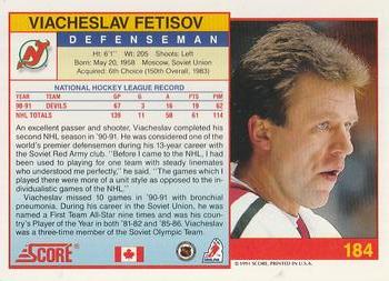 1991-92 Score Canadian English #184 Viacheslav Fetisov Back