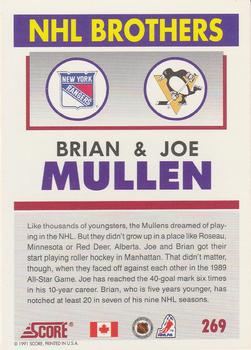 1991-92 Score Canadian English #269 Brian Mullen / Joe Mullen Back
