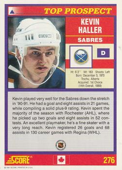 1991-92 Score Canadian English #276 Kevin Haller Back