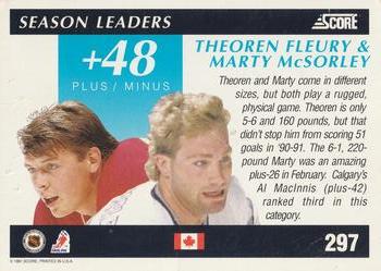 1991-92 Score Canadian English #297 Theoren Fleury / Marty McSorley Back