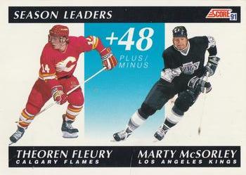 1991-92 Score Canadian English #297 Theoren Fleury / Marty McSorley Front