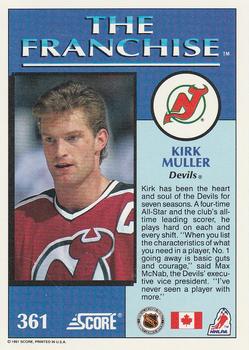 1991-92 Score Canadian English #361 Kirk Muller Back