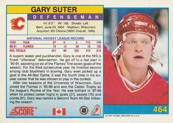 1991-92 Score Canadian English #464 Gary Suter Back