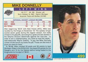 1991-92 Score Canadian English #499 Mike Donnelly Back