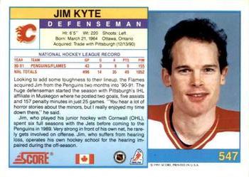 1991-92 Score Canadian English #547 Jim Kyte Back