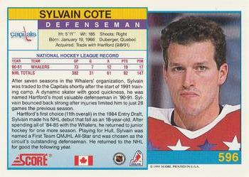 1991-92 Score Canadian English #596 Sylvain Cote Back