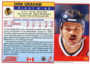 1991-92 Score Canadian English #15 Dirk Graham Back