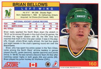 1991-92 Score Canadian English #160 Brian Bellows Back