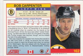 1991-92 Score Canadian English #162 Bob Carpenter Back