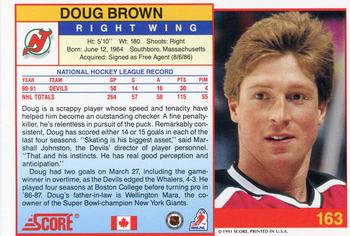 1991-92 Score Canadian English #163 Doug Brown Back