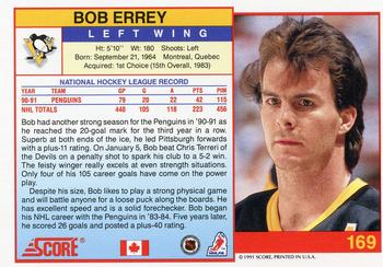 1991-92 Score Canadian English #169 Bob Errey Back