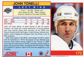 1991-92 Score Canadian English #172 John Tonelli Back