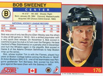 1991-92 Score Canadian English #176 Bob Sweeney Back