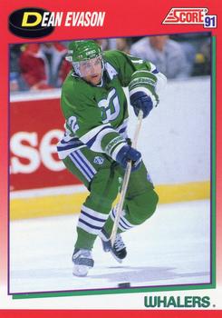 1991-92 Score Canadian English #17 Dean Evason Front