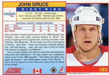 1991-92 Score Canadian English #180 John Druce Back