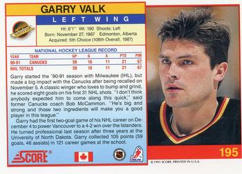 1991-92 Score Canadian English #195 Garry Valk Back