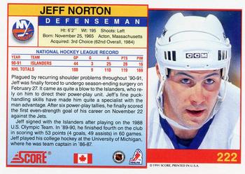 1991-92 Score Canadian English #222 Jeff Norton Back