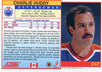 1991-92 Score Canadian English #247 Charlie Huddy Back