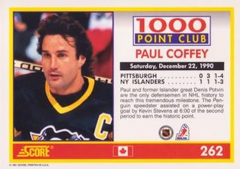 1991-92 Score Canadian English #262 Paul Coffey Back