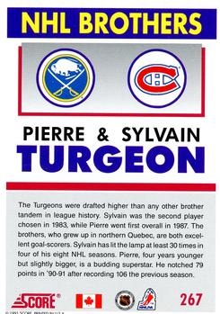 1991-92 Score Canadian English #267 Pierre Turgeon / Sylvain Turgeon Back