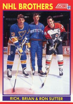 1991-92 Score Canadian English #268 Rich Sutter / Brian Sutter / Ron Sutter Front