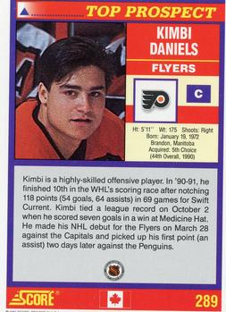 1991-92 Score Canadian English #289 Kimbi Daniels Back