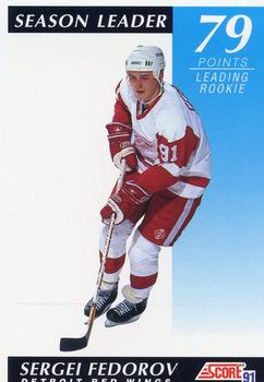 1991-92 Score Canadian English #298 Sergei Fedorov Front