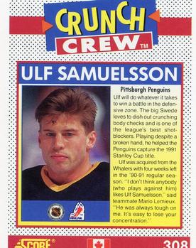 1991-92 Score Canadian English #308 Ulf Samuelsson Back