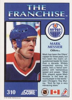 1991-92 Score Canadian English #310 Mark Messier Back