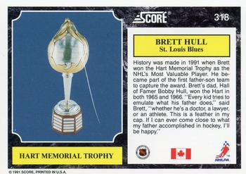 1991-92 Score Canadian English #318 Brett Hull Back