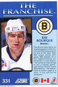 1991-92 Score Canadian English #331 Ray Bourque Back