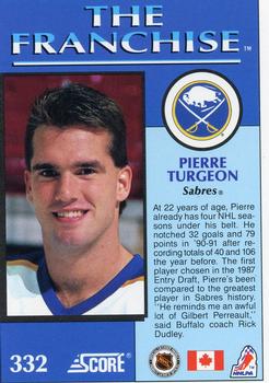 1991-92 Score Canadian English #332 Pierre Turgeon Back