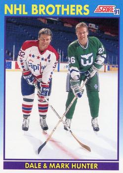 1991-92 Score Canadian English #336 Dale Hunter / Mark Hunter Front