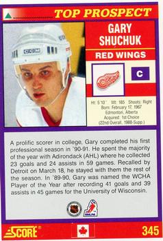 1991-92 Score Canadian English #345 Gary Shuchuk Back