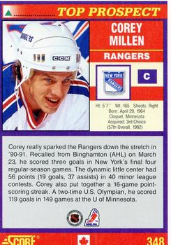 1991-92 Score Canadian English #348 Corey Millen Back