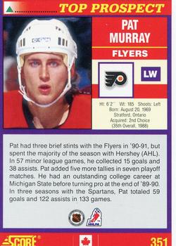 1991-92 Score Canadian English #351 Pat Murray Back
