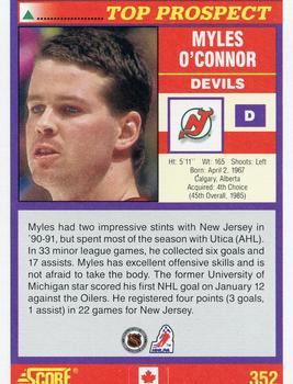 1991-92 Score Canadian English #352 Myles O'Connor Back