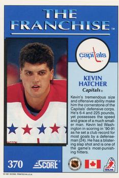 1991-92 Score Canadian English #370 Kevin Hatcher Back