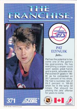 1991-92 Score Canadian English #371 Pat Elynuik Back