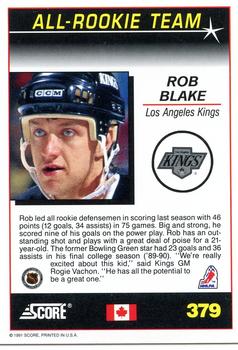 1991-92 Score Canadian English #379 Rob Blake Back