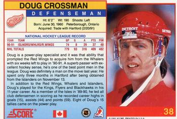 1991-92 Score Canadian English #38 Doug Crossman Back