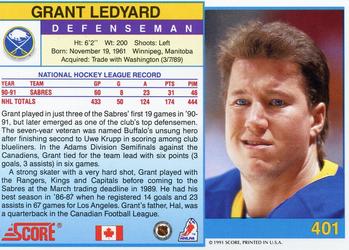 1991-92 Score Canadian English #401 Grant Ledyard Back