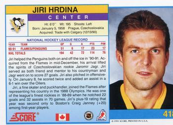 1991-92 Score Canadian English #418 Jiri Hrdina Back