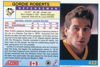1991-92 Score Canadian English #422 Gordie Roberts Back
