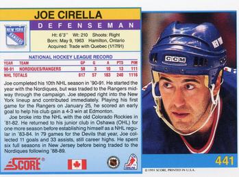 1991-92 Score Canadian English #441 Joe Cirella Back