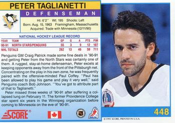 1991-92 Score Canadian English #448 Peter Taglianetti Back